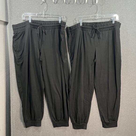 Anybody Petite Lush Jersey Set of Two Joggers Black, Petite Extra Large - Picture 1 of 8